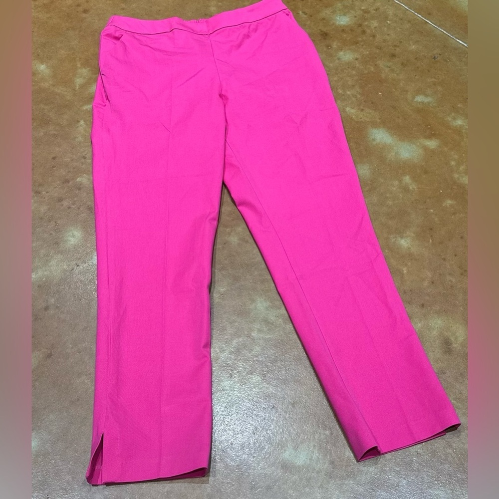 New QVC Isaac Mizrahi Stretch Pants w/ elastic back, pockets, & bottom slit.
